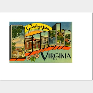 Greetings from Roanoke, Virginia - Vintage Large Letter Postcard Posters and Art